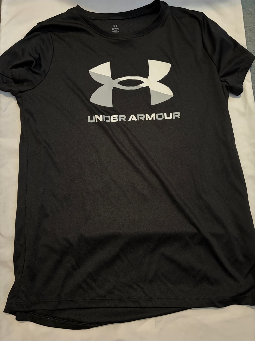 Under Armour Black Short Sleeve Performance Tee with White Logo